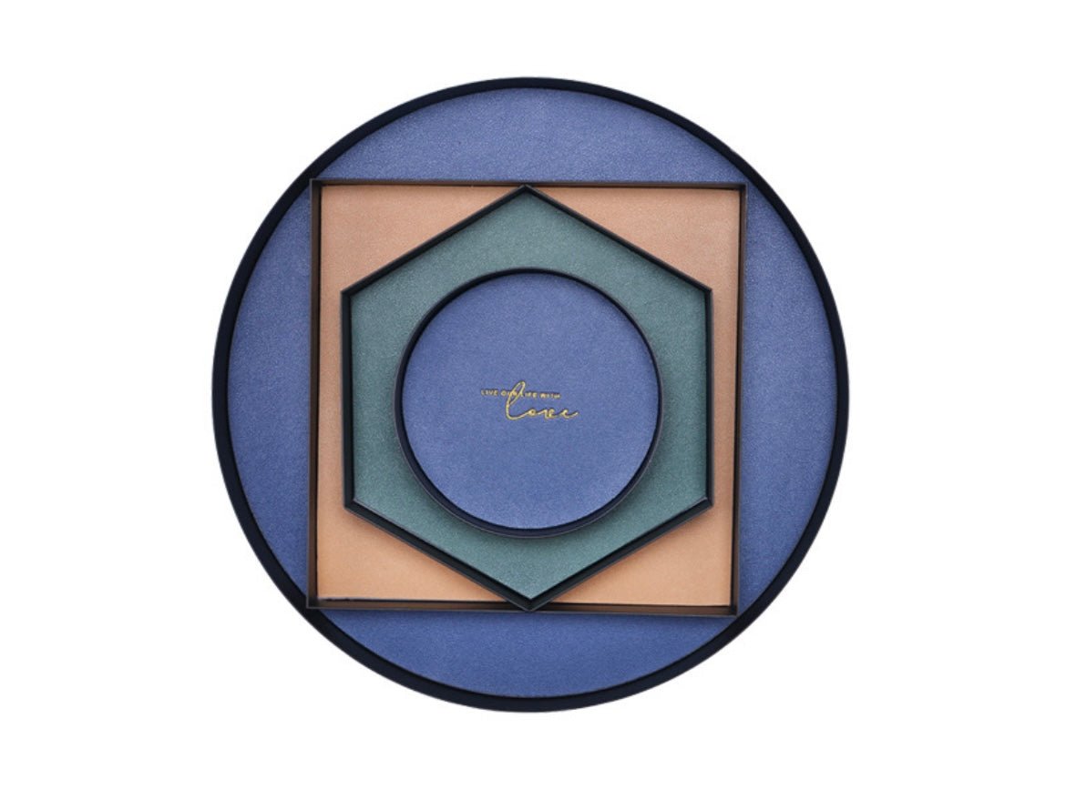 Enhance Your Home Decor with the Stylish Luxury of our Morandi Tray – Geometric Leather and Metal Design for Elegant Organization and a Perfect Gift! - Simplidecor