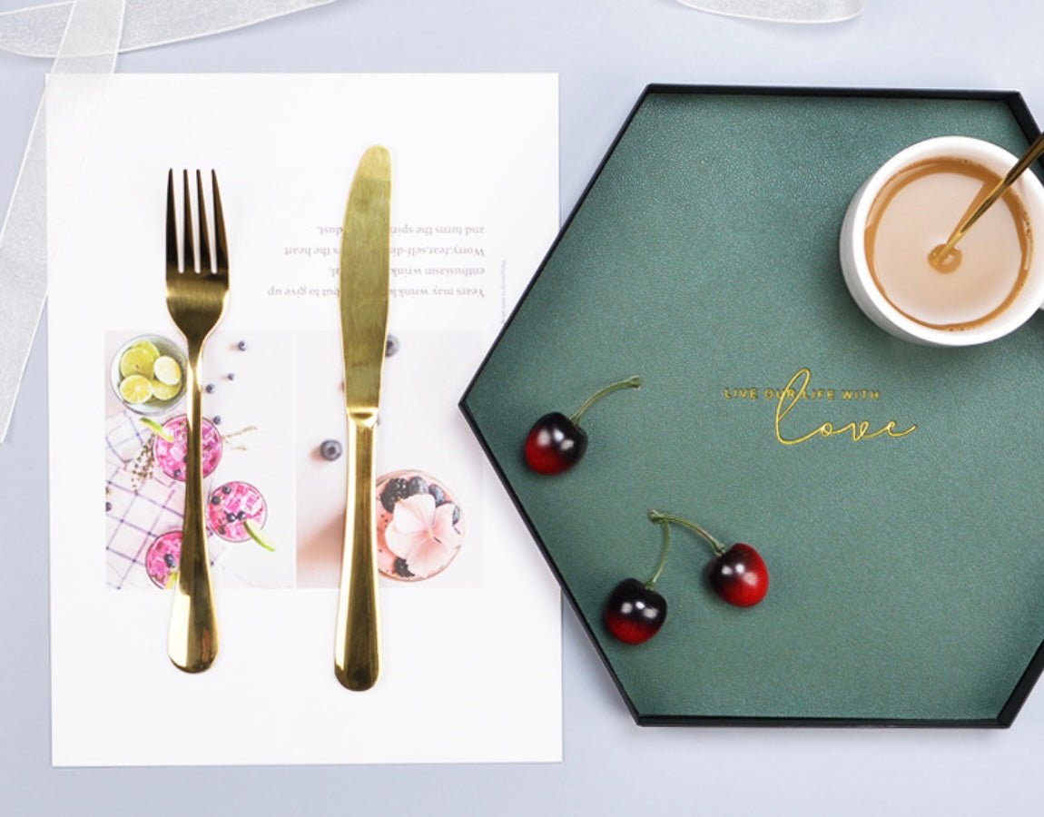 Enhance Your Home Decor with the Stylish Luxury of our Morandi Tray – Geometric Leather and Metal Design for Elegant Organization and a Perfect Gift! - Simplidecor