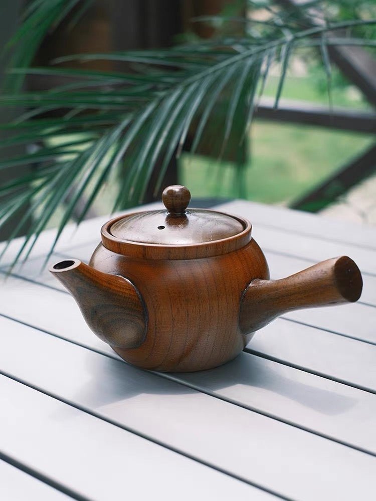 Experience Serenity: Handcrafted Wooden Teapot, Perfect Harmony with Our Wooden Mug - Simplidecor