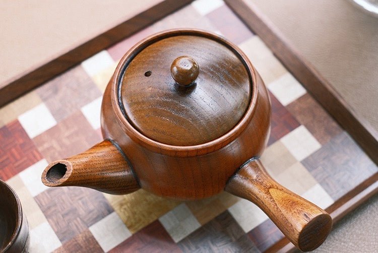 Experience Serenity: Handcrafted Wooden Teapot, Perfect Harmony with Our Wooden Mug - Simplidecor