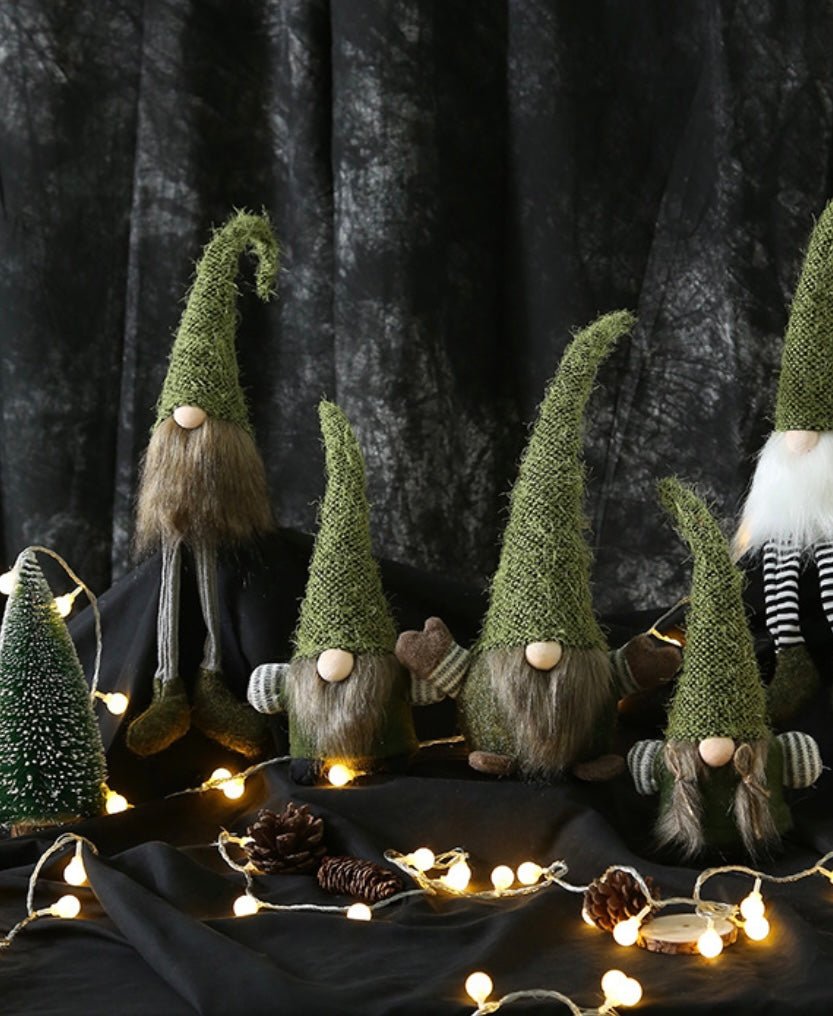 Forest Series Green Felt Gnome – Unique Christmas Decor & Gift for Kids, Whimsical Holiday Decoration - Simplidecor