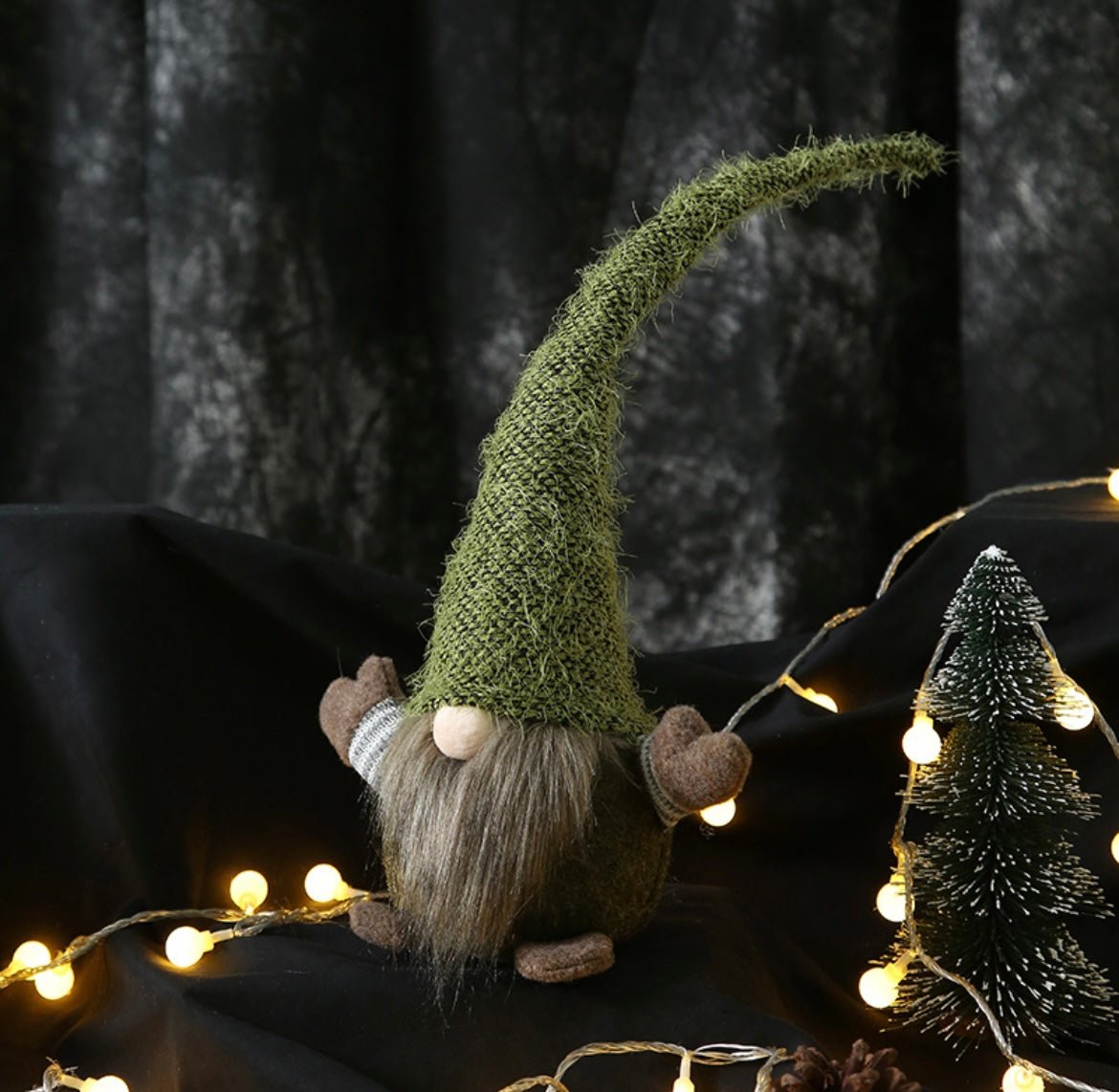 Forest Series Green Felt Gnome – Unique Christmas Decor & Gift for Kids, Whimsical Holiday Decoration - Simplidecor