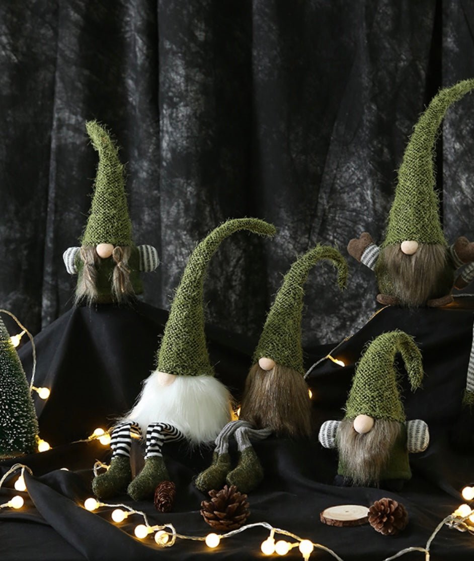 Forest Series Green Felt Gnome – Unique Christmas Decor & Gift for Kids, Whimsical Holiday Decoration - Simplidecor
