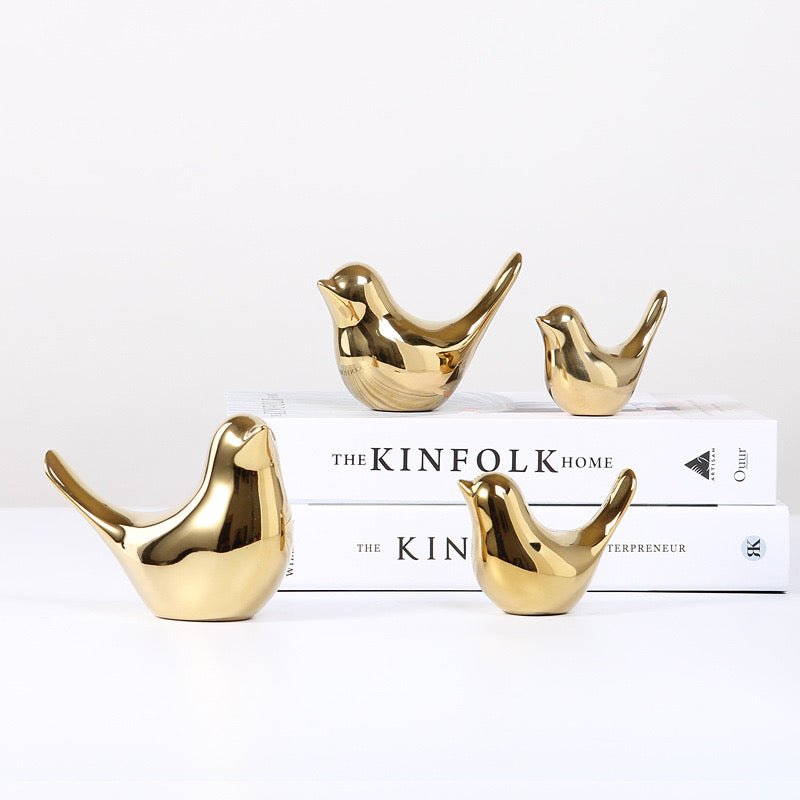 Golden Elegance: Chic Ceramic Bird Combinations for Stylish Home and Office Decor – Perfect Gifts for New Homes, Weddings, and Special Occasions - Simplidecor