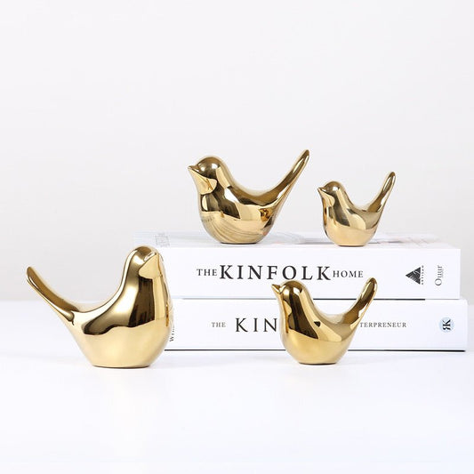 Golden Elegance: Chic Ceramic Bird Combinations for Stylish Home and Office Decor – Perfect Gifts for New Homes, Weddings, and Special Occasions - Simplidecor