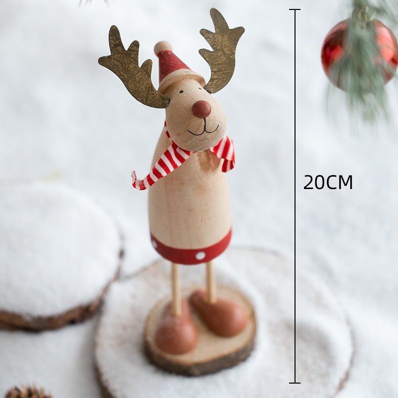 Handcrafted Christmas Wooden Tabletop Ornaments: Unique Pinocchio, Santa, and Reindeer Designs for Whimsical Holiday Decor. Perfect Gifts for Children, Adding Joy to Festive Celebrations! - Simplidecor