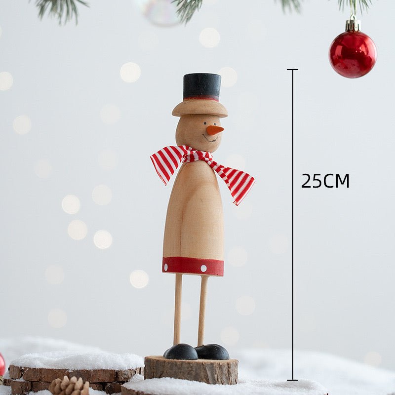 Handcrafted Christmas Wooden Tabletop Ornaments: Unique Pinocchio, Santa, and Reindeer Designs for Whimsical Holiday Decor. Perfect Gifts for Children, Adding Joy to Festive Celebrations! - Simplidecor