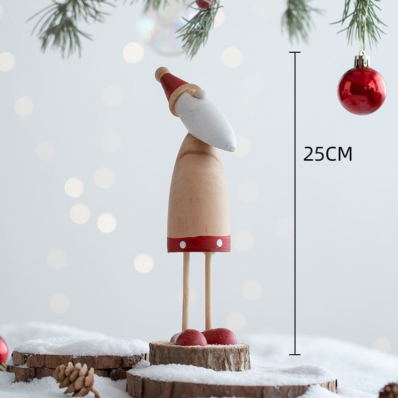 Handcrafted Christmas Wooden Tabletop Ornaments: Unique Pinocchio, Santa, and Reindeer Designs for Whimsical Holiday Decor. Perfect Gifts for Children, Adding Joy to Festive Celebrations! - Simplidecor