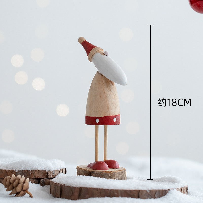Handcrafted Christmas Wooden Tabletop Ornaments: Unique Pinocchio, Santa, and Reindeer Designs for Whimsical Holiday Decor. Perfect Gifts for Children, Adding Joy to Festive Celebrations! - Simplidecor