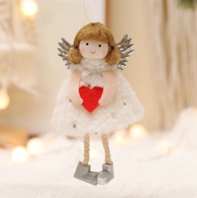 Handcrafted Plush Angel with Golden Hair: A Heartfelt Gift for Girls on Valentine's, Birthdays, and Christmas in Red, Gray, or White - Simplidecor