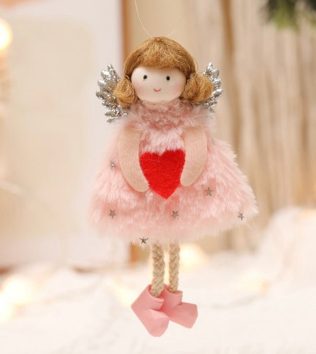 Handcrafted Plush Angel with Golden Hair: A Heartfelt Gift for Girls on Valentine's, Birthdays, and Christmas in Red, Gray, or White - Simplidecor