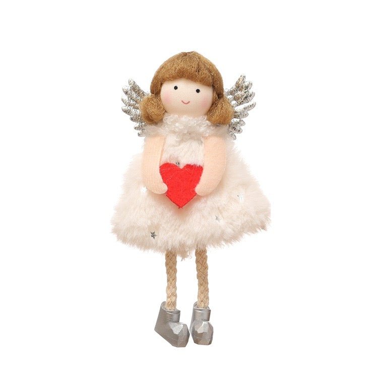 Handcrafted Plush Angel with Golden Hair: A Heartfelt Gift for Girls on Valentine's, Birthdays, and Christmas in Red, Gray, or White - Simplidecor