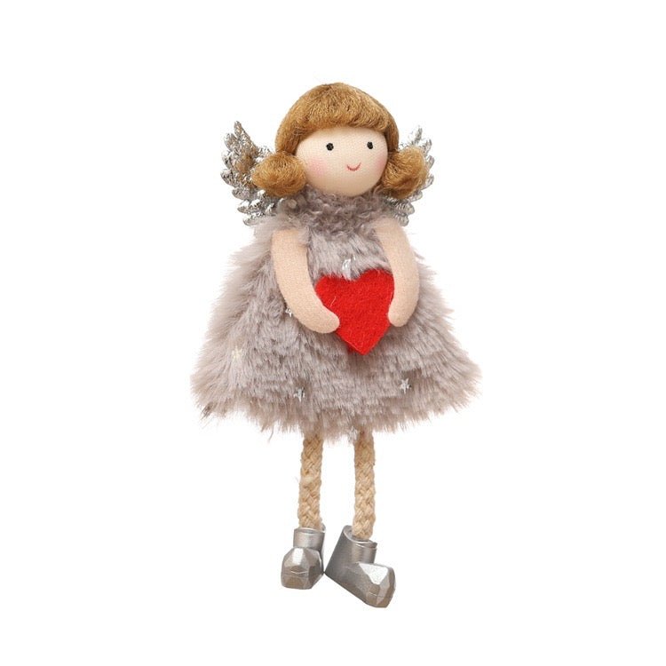 Handcrafted Plush Angel with Golden Hair: A Heartfelt Gift for Girls on Valentine's, Birthdays, and Christmas in Red, Gray, or White - Simplidecor