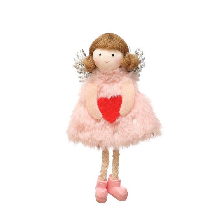 Handcrafted Plush Angel with Golden Hair: A Heartfelt Gift for Girls on Valentine's, Birthdays, and Christmas in Red, Gray, or White - Simplidecor
