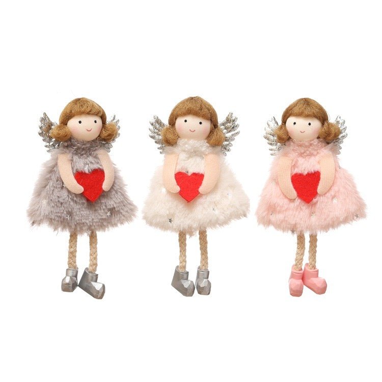 Handcrafted Plush Angel with Golden Hair: A Heartfelt Gift for Girls on Valentine's, Birthdays, and Christmas in Red, Gray, or White - Simplidecor