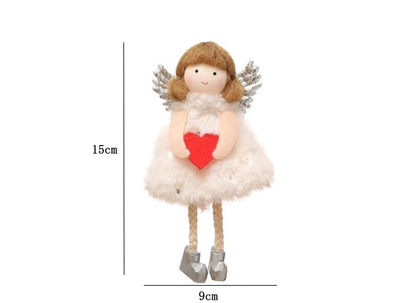 Handcrafted Plush Angel with Golden Hair: A Heartfelt Gift for Girls on Valentine's, Birthdays, and Christmas in Red, Gray, or White - Simplidecor
