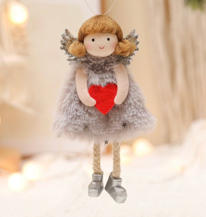 Handcrafted Plush Angel with Golden Hair: A Heartfelt Gift for Girls on Valentine's, Birthdays, and Christmas in Red, Gray, or White - Simplidecor