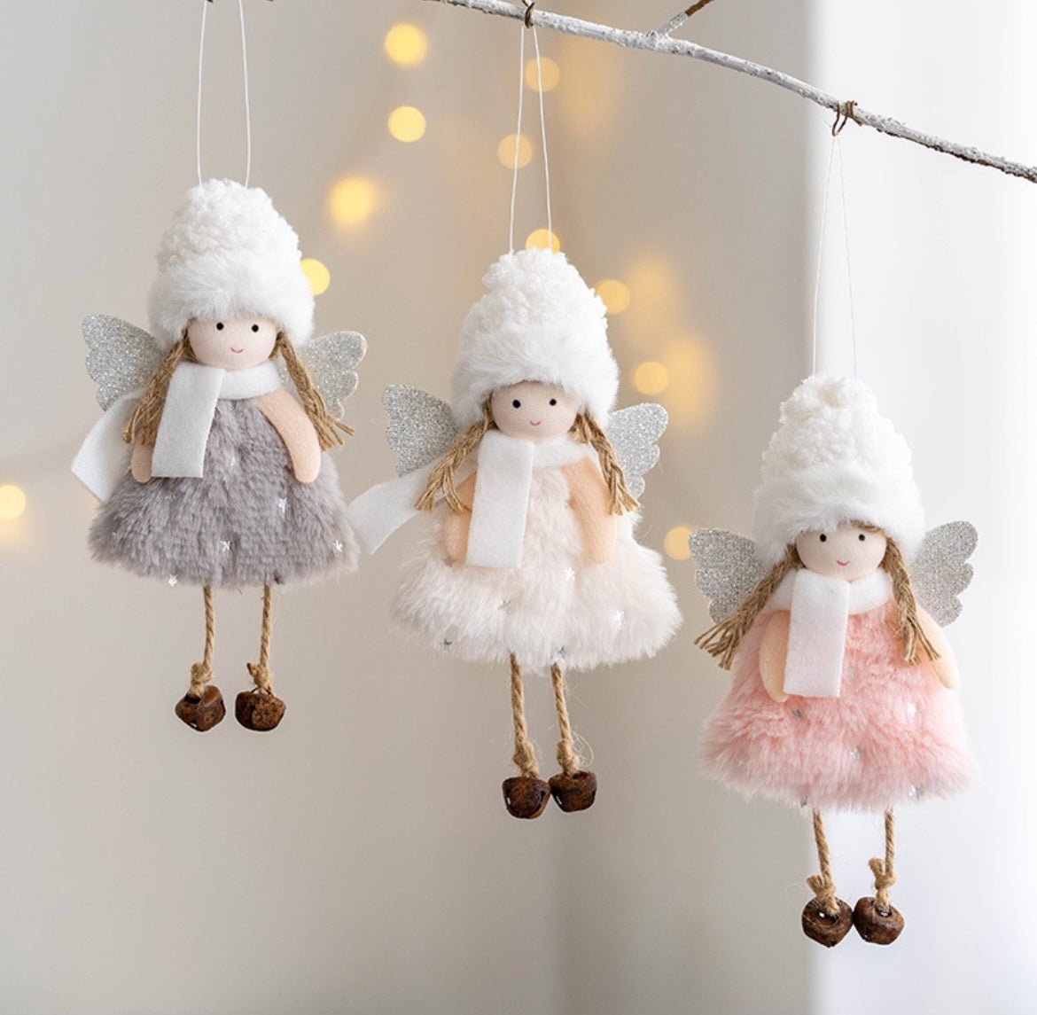 Handmade Angel Girl Plushies with Scarf – Festive Christmas Decor – Unique Gifts for Holidays and Birthdays - Simplidecor