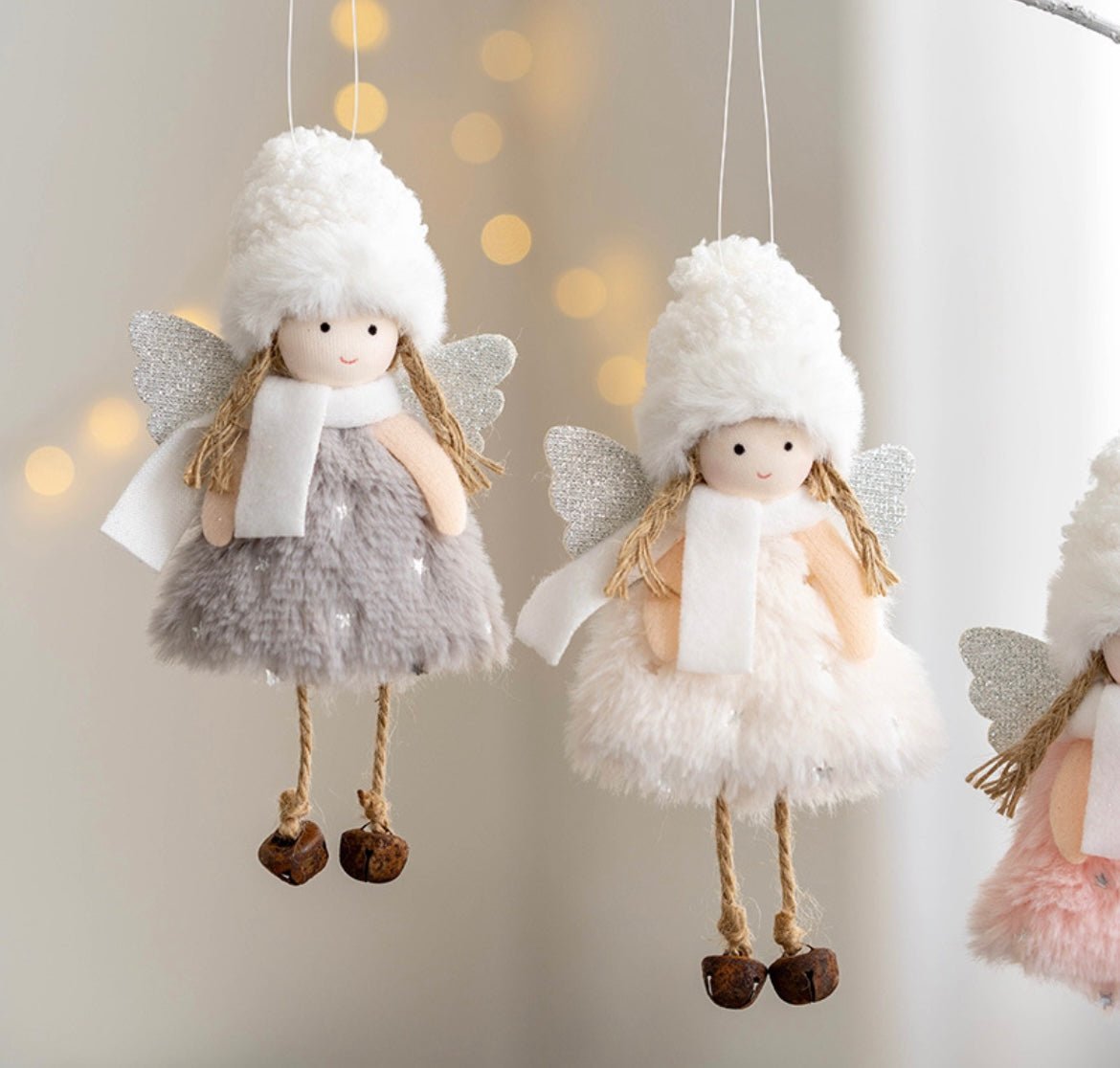 Handmade Angel Girl Plushies with Scarf – Festive Christmas Decor – Unique Gifts for Holidays and Birthdays - Simplidecor