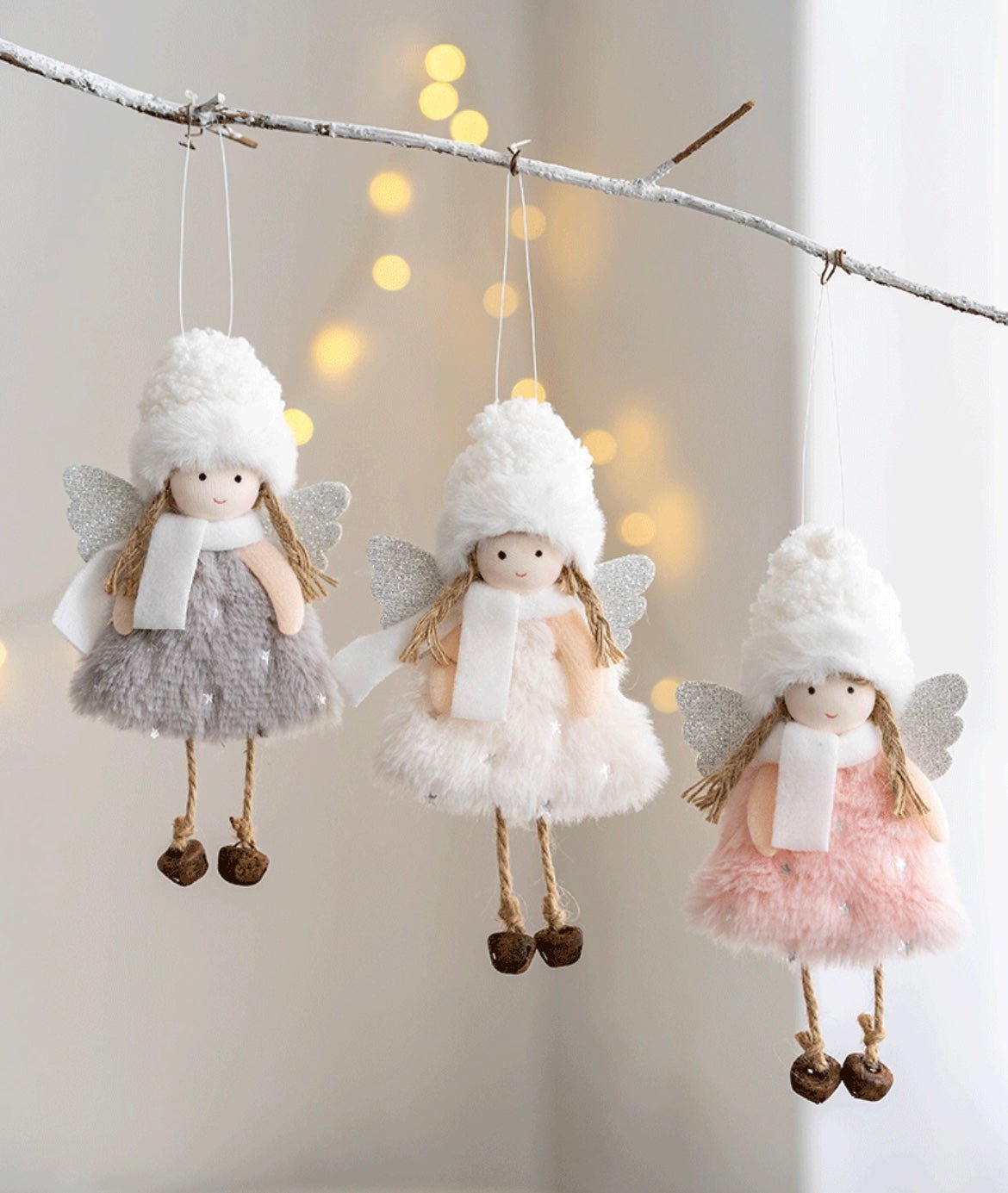 Handmade Angel Girl Plushies with Scarf – Festive Christmas Decor – Unique Gifts for Holidays and Birthdays - Simplidecor
