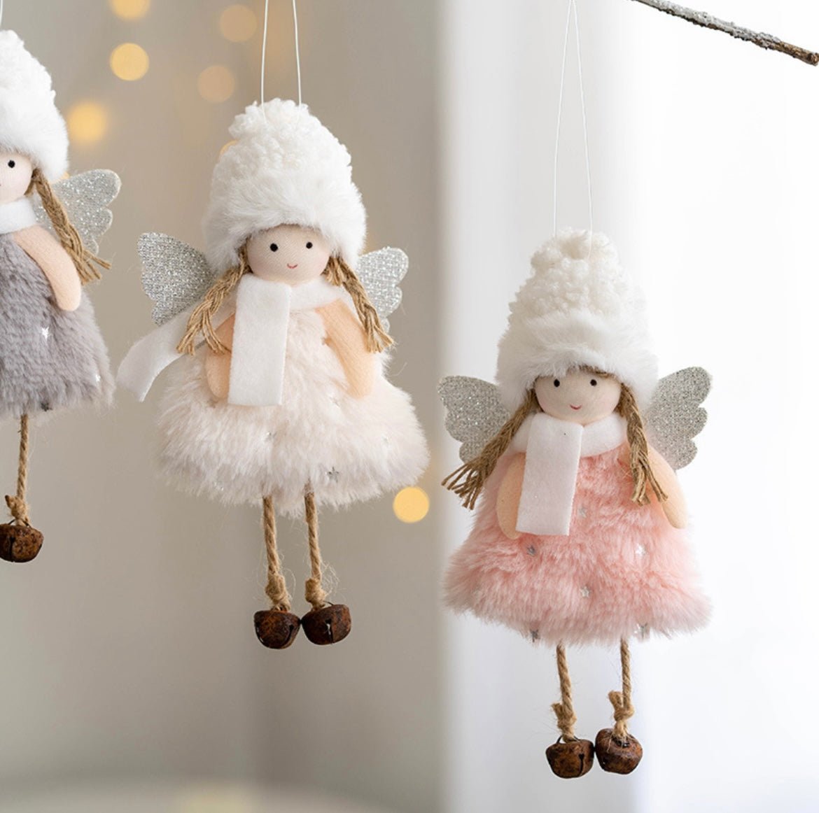 Handmade Angel Girl Plushies with Scarf – Festive Christmas Decor – Unique Gifts for Holidays and Birthdays - Simplidecor
