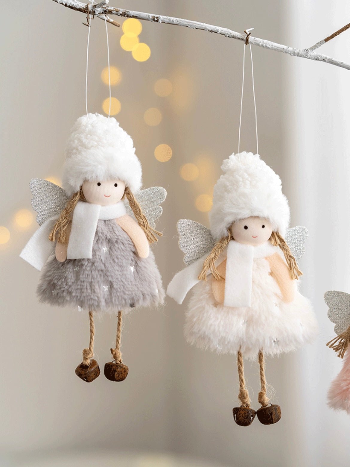 Handmade Angel Girl Plushies with Scarf – Festive Christmas Decor – Unique Gifts for Holidays and Birthdays - Simplidecor