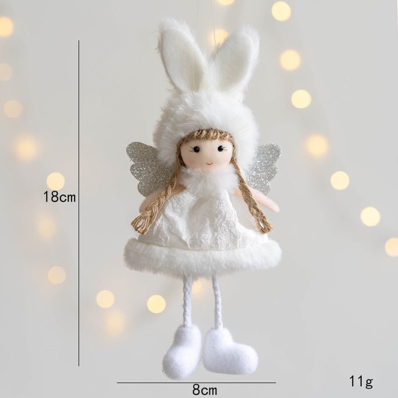 Handmade Angel in Ribbit Costume: Pink, White, Grey, Champagne - Whimsical and Unique Decor or Gift Options. Delightful Craftsmanship for Charming Ambiance. - Simplidecor