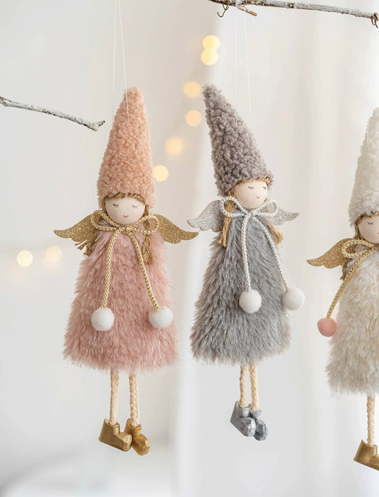 Handmade Angel Peak Caps: Charming Gifts in Pink, White, and Grey for Holidays, Christmas, Valentine's, and Birthdays - Simplidecor