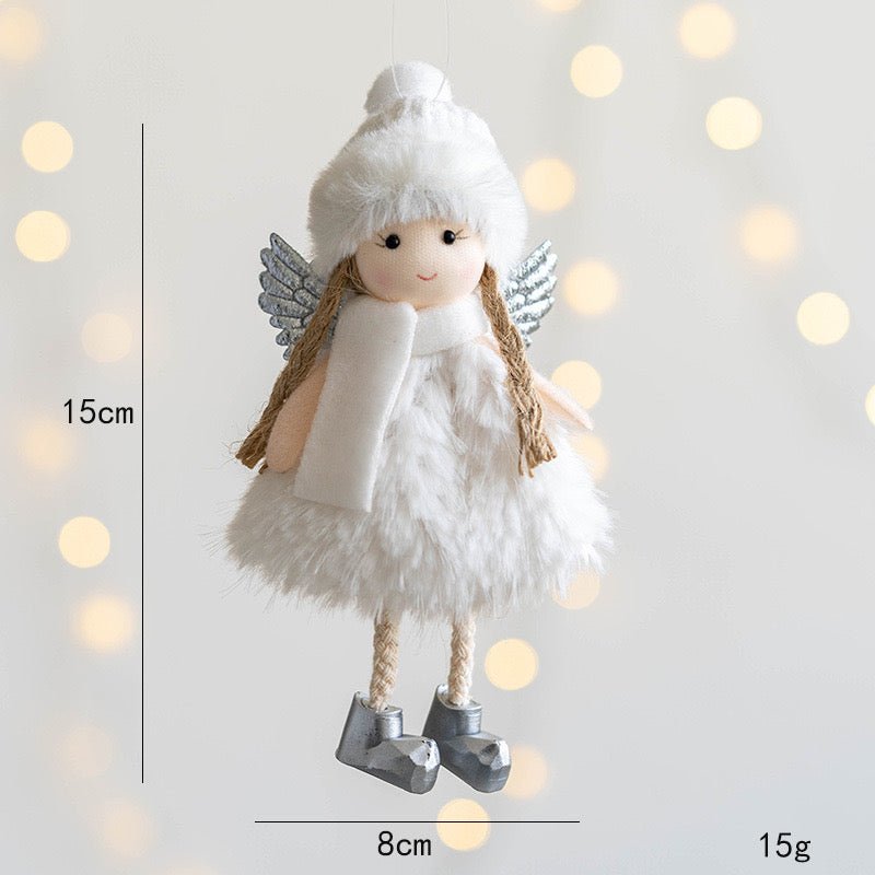 Handmade Angel with Ball Hat, Fluffy Skirt, and Scarf: Charming Gift in Pink, White, and Champagne. Adorable and Unique Decor for Her or Girls. - Simplidecor
