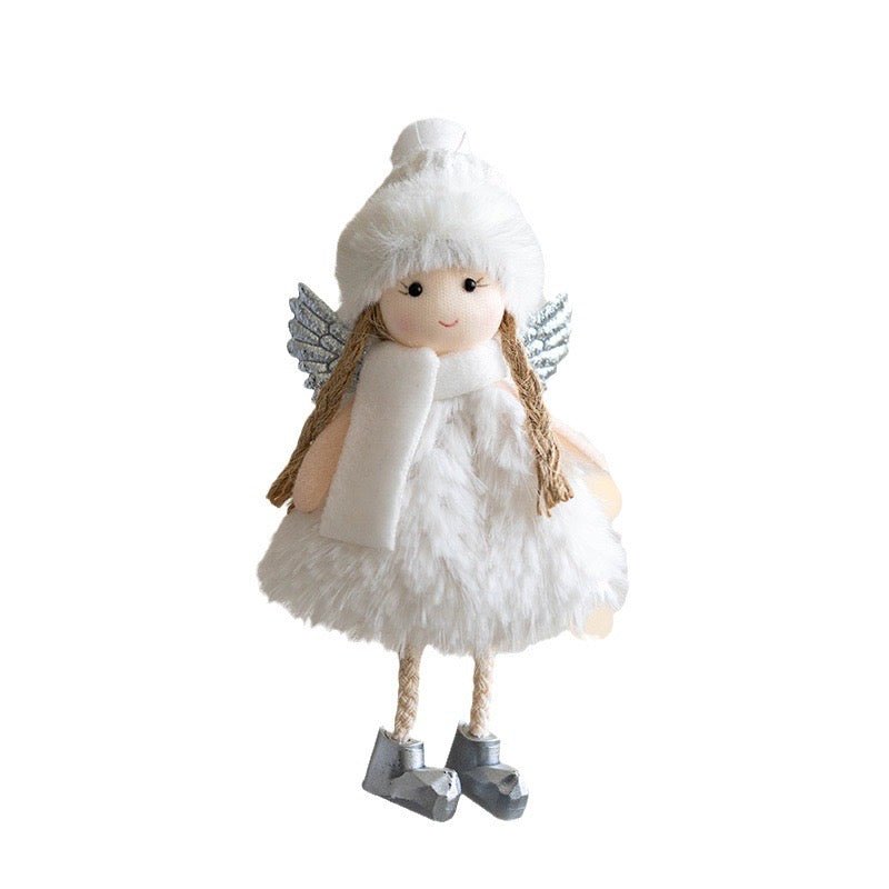 Handmade Angel with Ball Hat, Fluffy Skirt, and Scarf: Charming Gift in Pink, White, and Champagne. Adorable and Unique Decor for Her or Girls. - Simplidecor