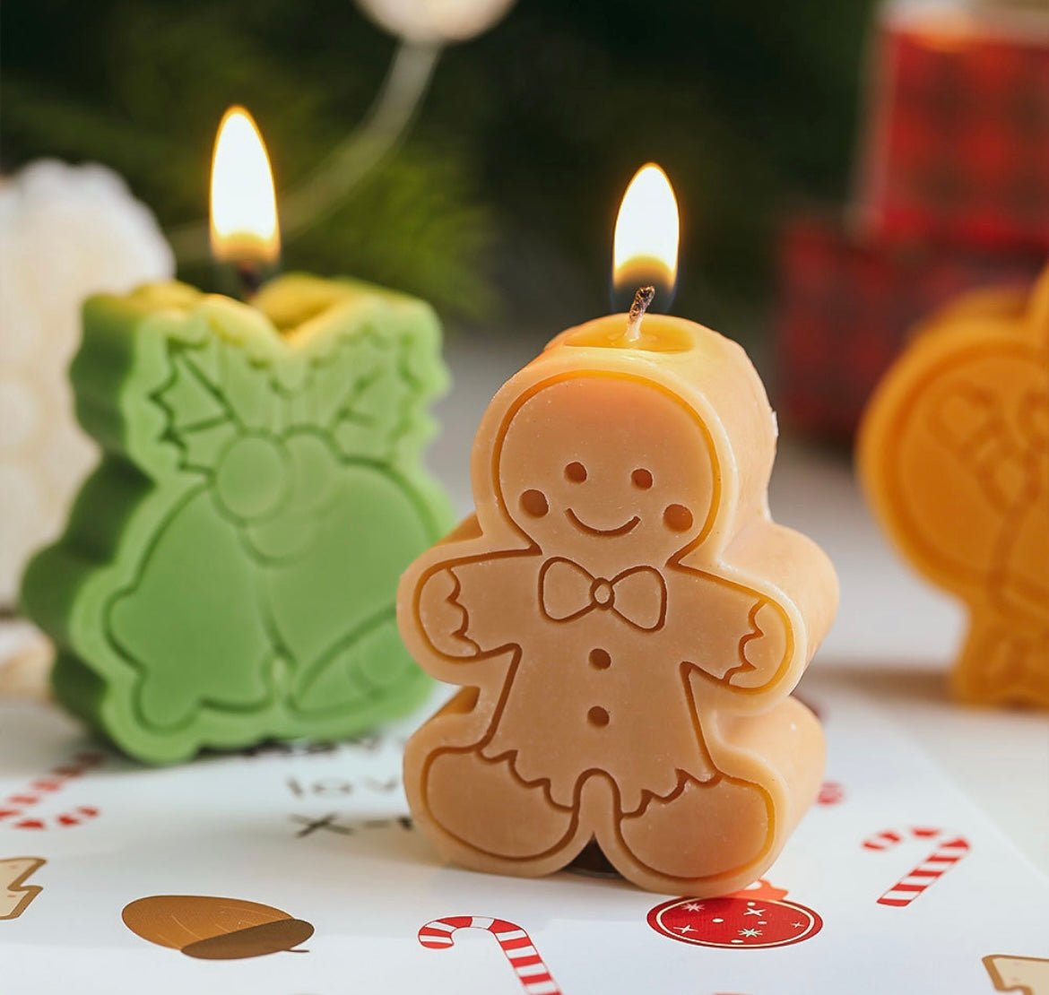 Handmade Christmas Candle Set: Adorable Festive Shapes, Perfect for Creating Holiday Atmosphere. Ideal Surprise Gifts for Children! - Simplidecor