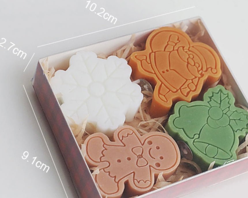 Handmade Christmas Candle Set: Adorable Festive Shapes, Perfect for Creating Holiday Atmosphere. Ideal Surprise Gifts for Children! - Simplidecor