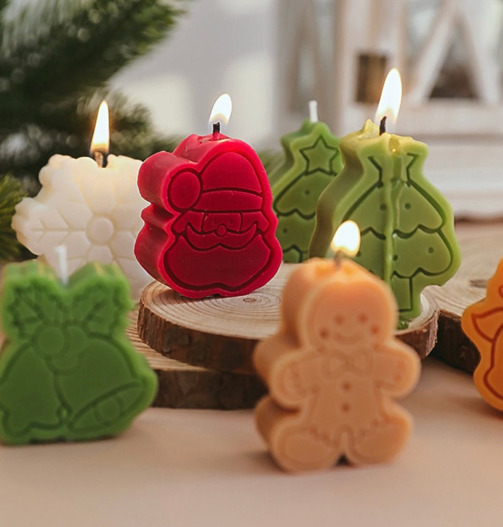 Handmade Christmas Candle Set: Adorable Festive Shapes, Perfect for Creating Holiday Atmosphere. Ideal Surprise Gifts for Children! - Simplidecor
