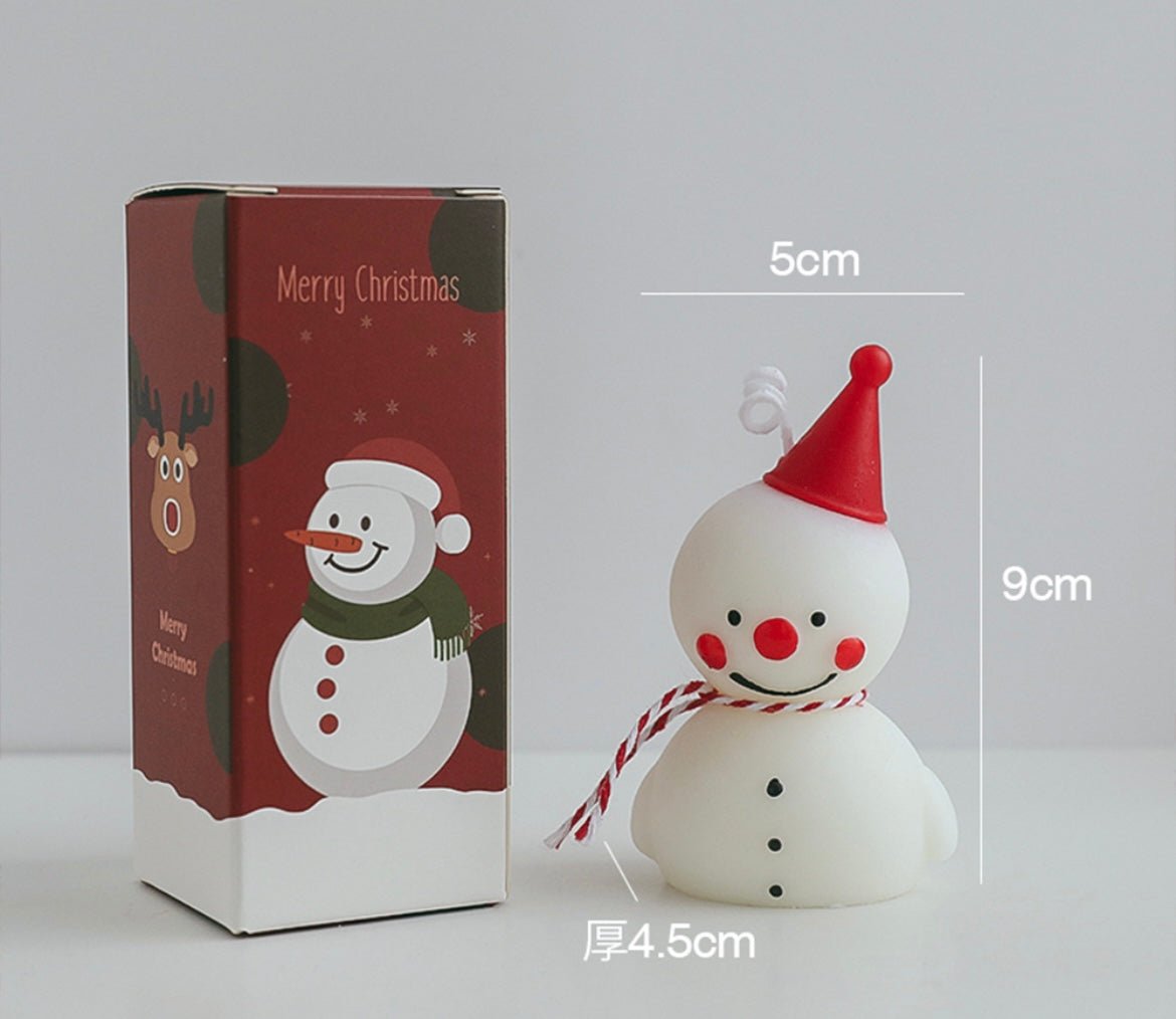 Handmade Christmas Candles: Adorable Snowman, White Reindeer, and Red - Nosed Reindeer Designs for Festive Joy and Perfect Holiday Gifting! - Simplidecor