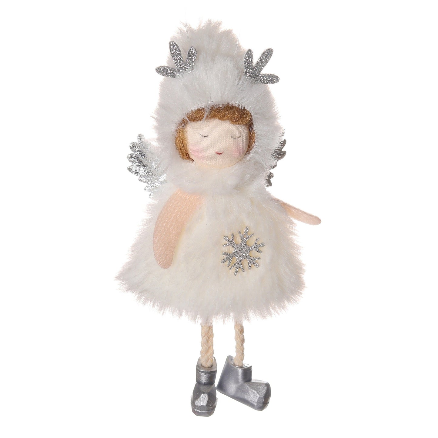 Handmade Delight: Unique Plush Skirt Deer Antler Angel Doll Pendant for Festive and Birthday Decorations – Perfect Surprise Gift for Girls! Handmade Fairy Canada. - Simplidecor