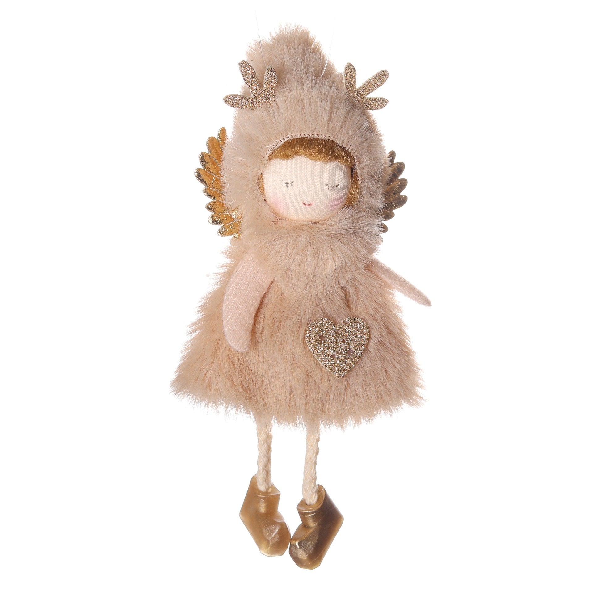 Handmade Delight: Unique Plush Skirt Deer Antler Angel Doll Pendant for Festive and Birthday Decorations – Perfect Surprise Gift for Girls! Handmade Fairy Canada. - Simplidecor