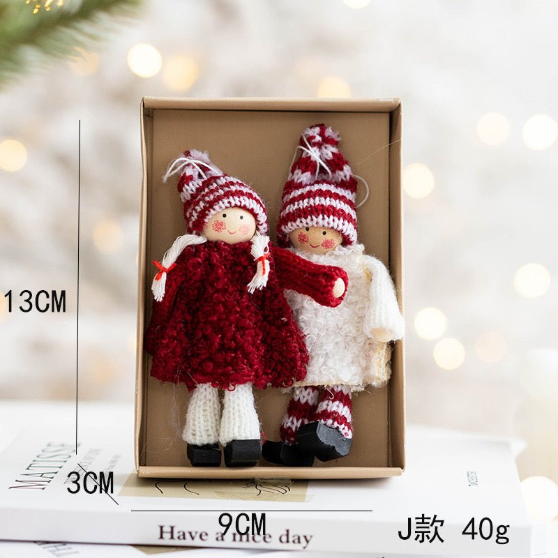 Handmade Doll Set: Cute Red and Grey Dolls - Ideal Christmas, Valentine, and Birthday Gift for Couples. Adorable and Thoughtful Handcrafted Keepsake. - Simplidecor