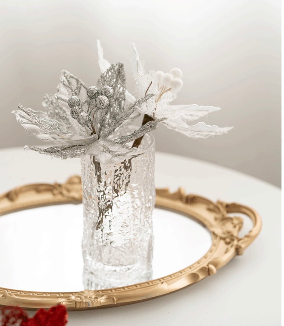 Handmade Mesh Sequin Satin Christmas Flower - Elegant Festive Decor for Tree, Table & Porch - Simplidecor