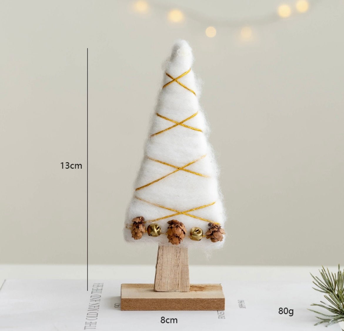 Handmade Wool and Wood Christmas Table Stand Decor - Festive Santa, Lamb, Snowman, Tree - Unique Holiday Gifts - Simplidecor