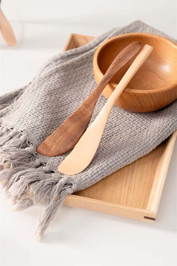 Natural Wood Butter & Jam Spreaders – Elegant Beechwood Eco Utensils for Daily Use - Simplidecor