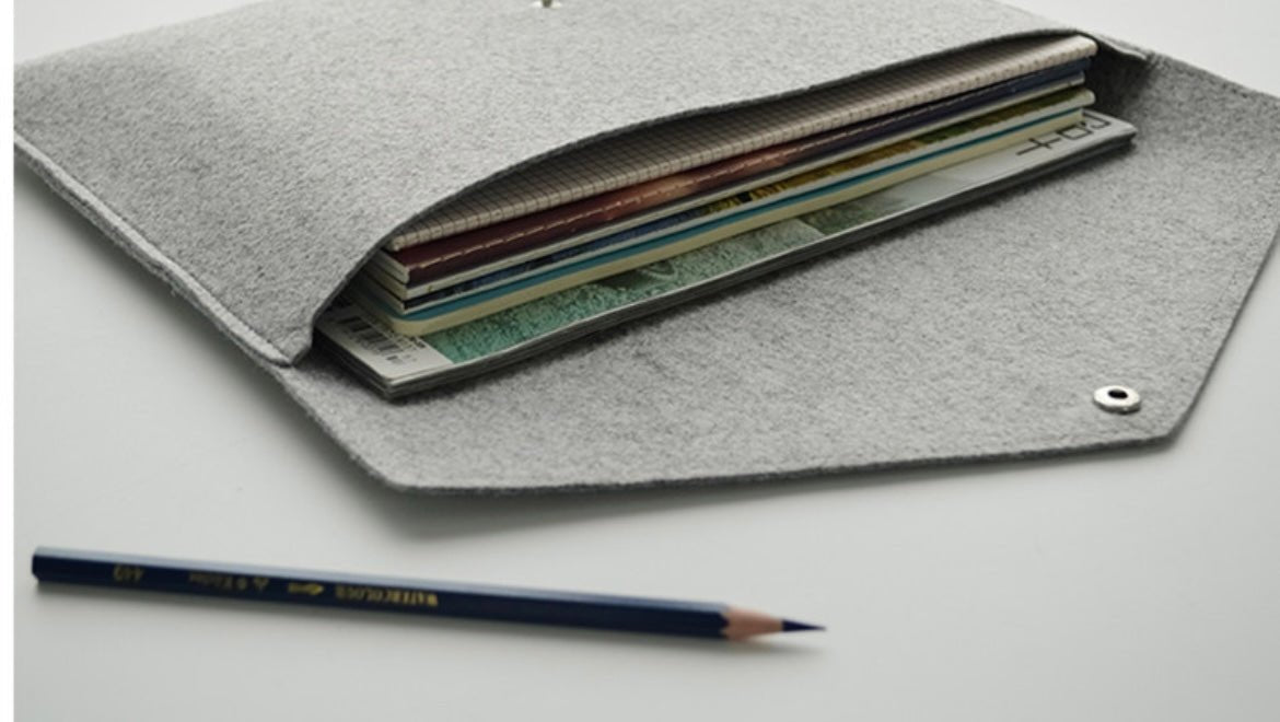 Organize in Style: Felt Storage Pouch for Documents and IDs in Light or Dark Gray. A Stylish Gift for Tidy Living! - Simplidecor