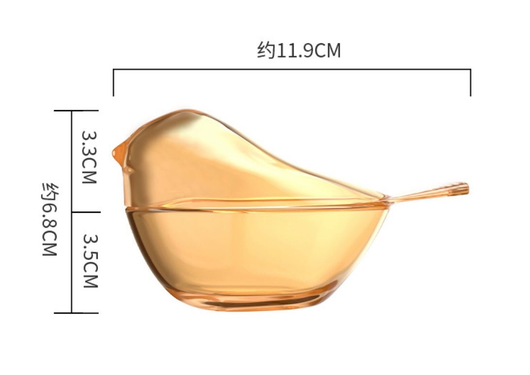 Organize in Style: Transparent Glass Bird - Shaped Storage Box for Jewelry and Trinkets – Choose Amber or Clear for a Charming Home Decor Accent and Thoughtful Gift! - Simplidecor