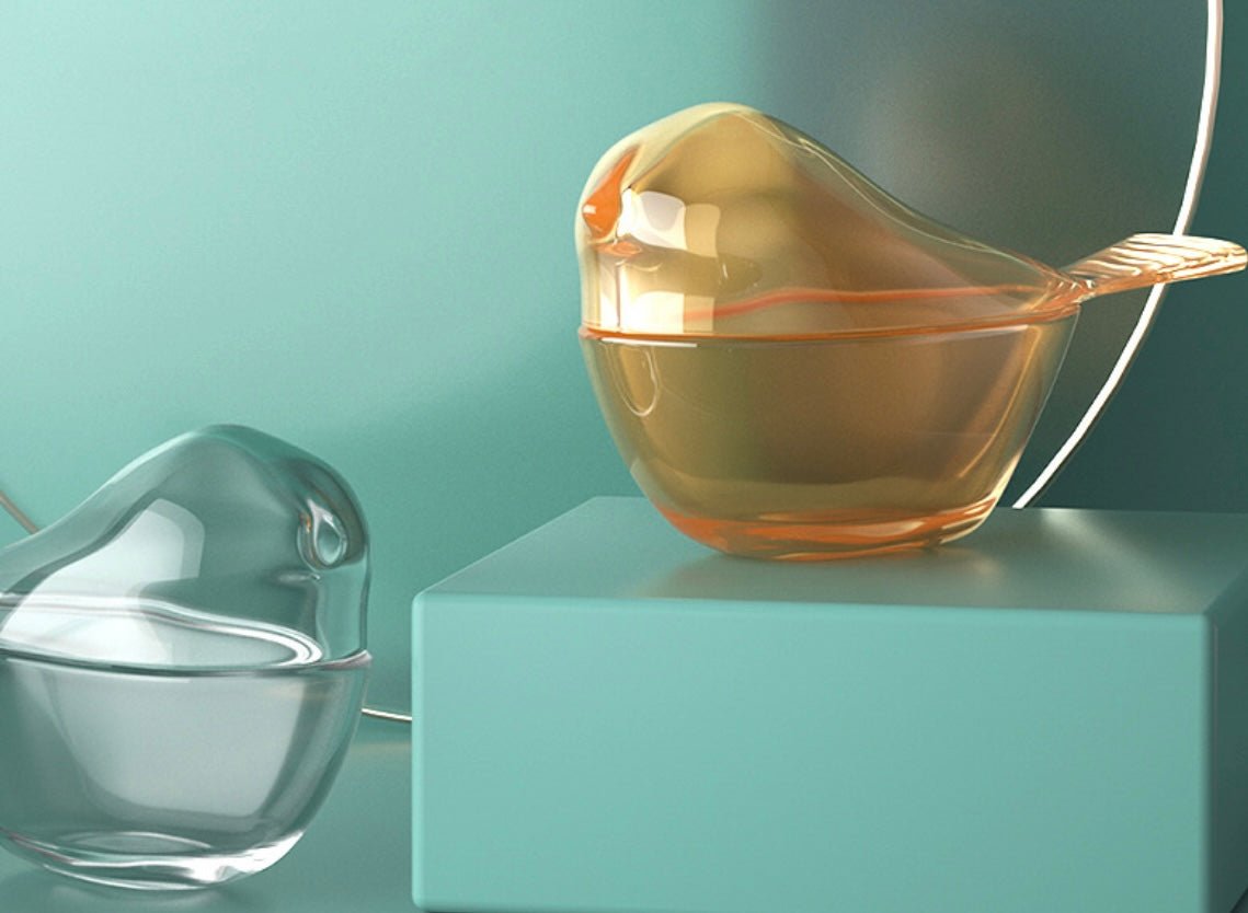Organize in Style: Transparent Glass Bird - Shaped Storage Box for Jewelry and Trinkets – Choose Amber or Clear for a Charming Home Decor Accent and Thoughtful Gift! - Simplidecor