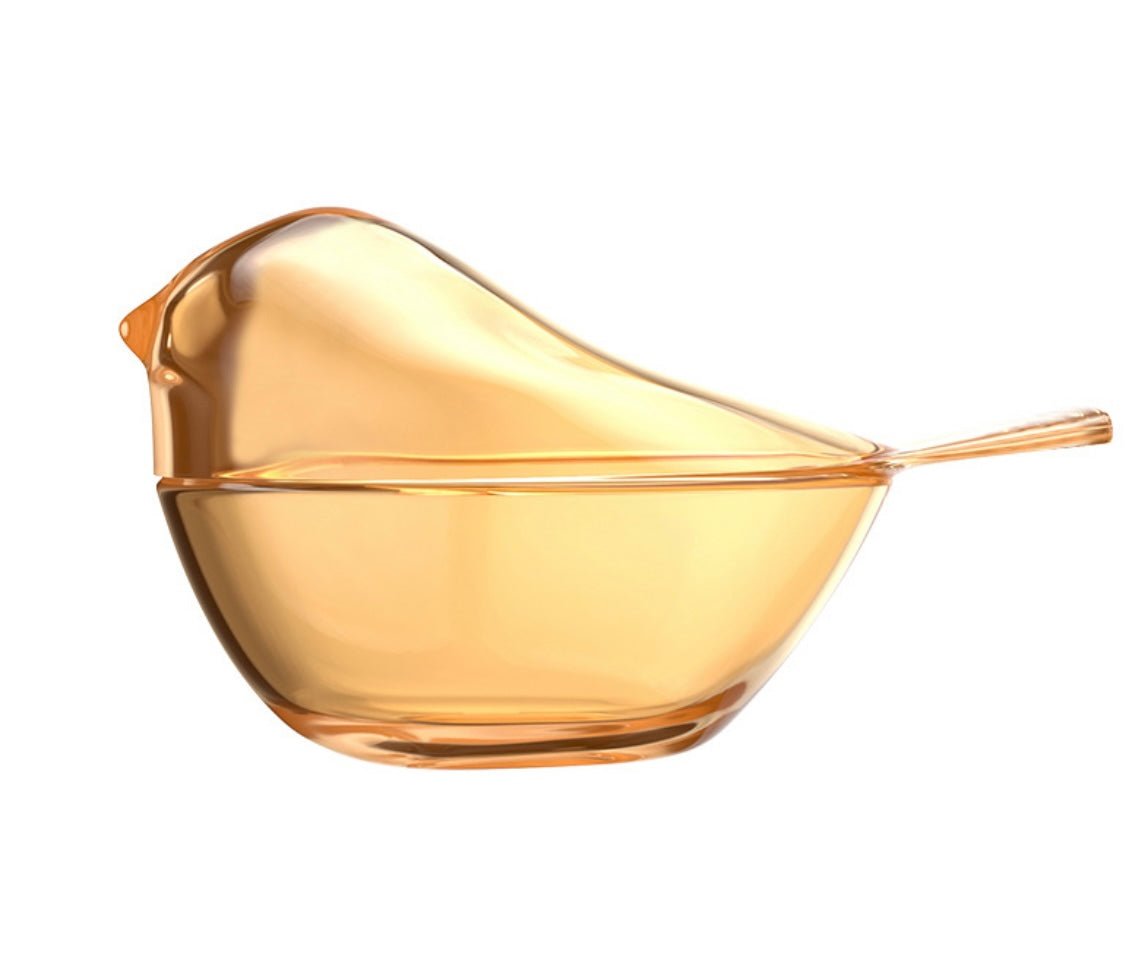 Organize in Style: Transparent Glass Bird - Shaped Storage Box for Jewelry and Trinkets – Choose Amber or Clear for a Charming Home Decor Accent and Thoughtful Gift! - Simplidecor