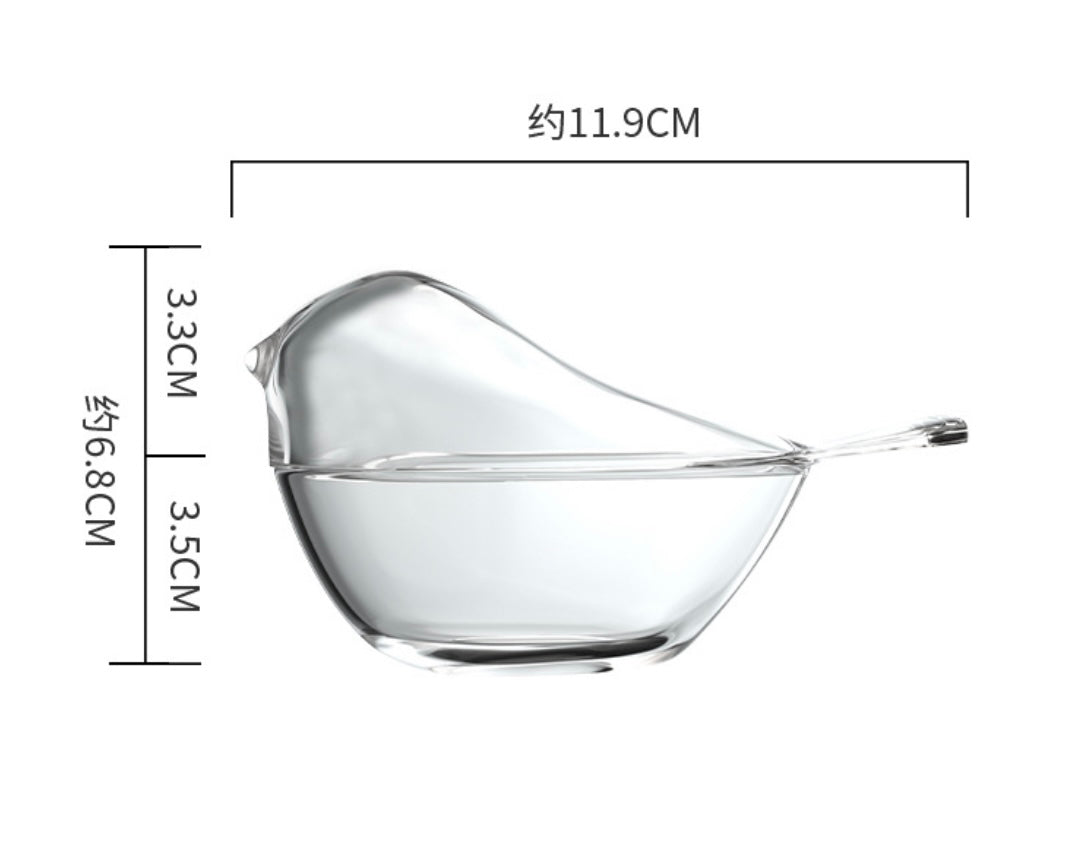 Organize in Style: Transparent Glass Bird - Shaped Storage Box for Jewelry and Trinkets – Choose Amber or Clear for a Charming Home Decor Accent and Thoughtful Gift! - Simplidecor