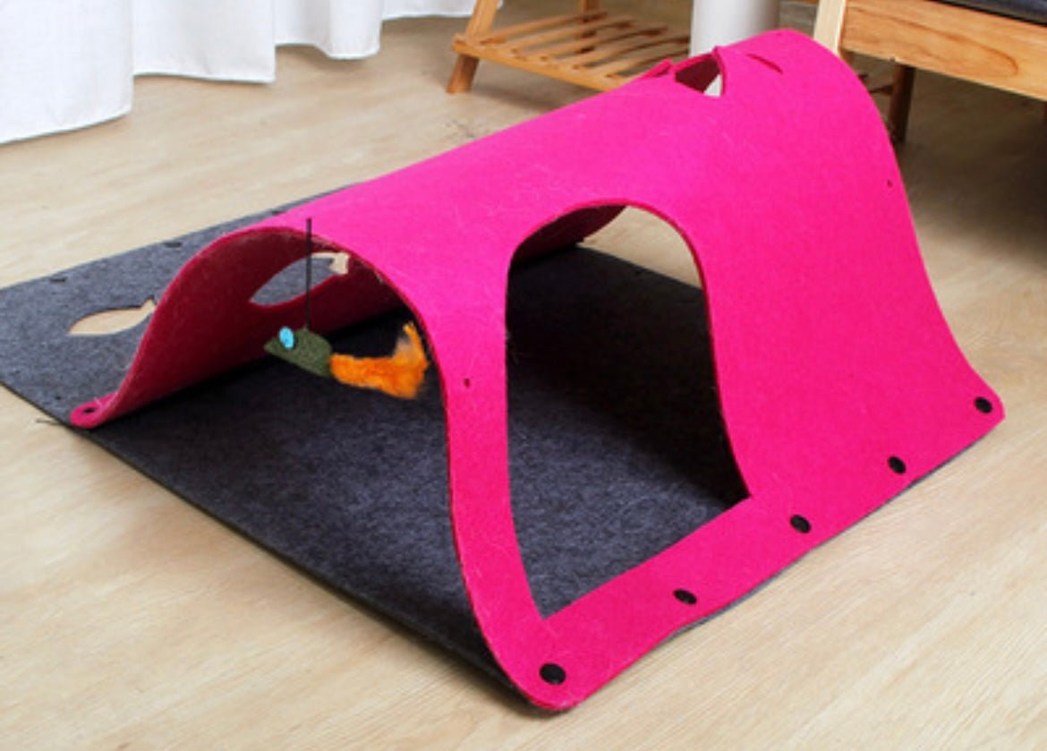 Pet Playtime with Our Snap - On Felt Tunnel Toy – Safe, Stylish, and Easy to Clean! Create a Cozy Space for Your Furry Friend with Arched Entrance. Minimalist Design Adds a Chic Accent to Your Home! - Simplidecor