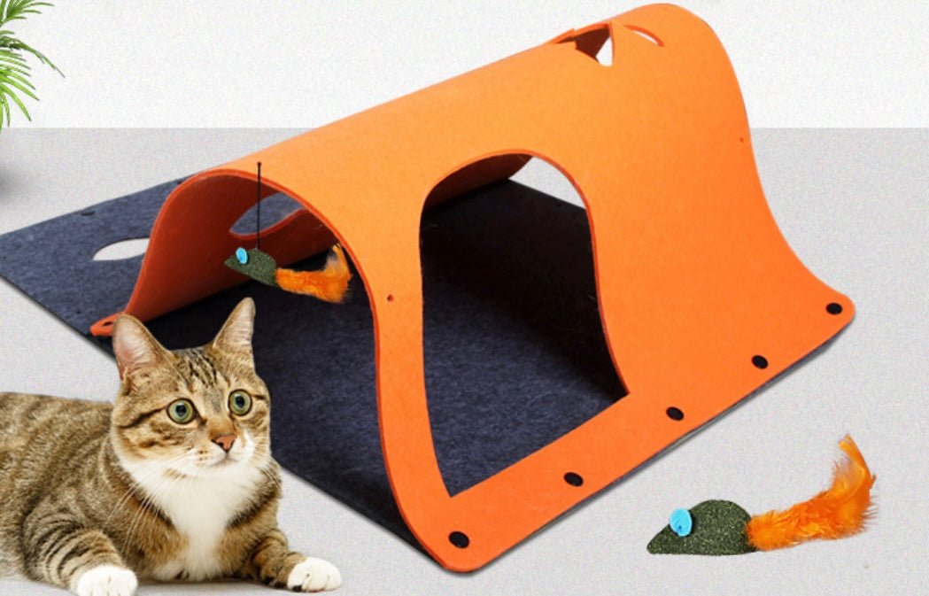 Pet Playtime with Our Snap - On Felt Tunnel Toy – Safe, Stylish, and Easy to Clean! Create a Cozy Space for Your Furry Friend with Arched Entrance. Minimalist Design Adds a Chic Accent to Your Home! - Simplidecor