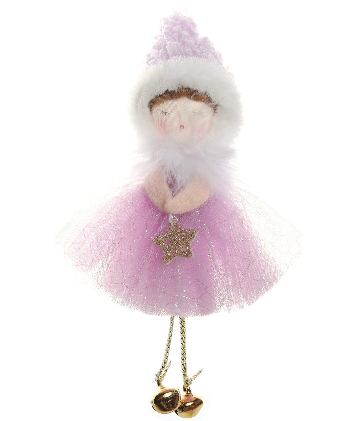Purple Tulle Angel: Exquisite Handcrafted Ornament for Christmas, Valentine's, and Birthday Surprises, Handmade Fairy. - Simplidecor