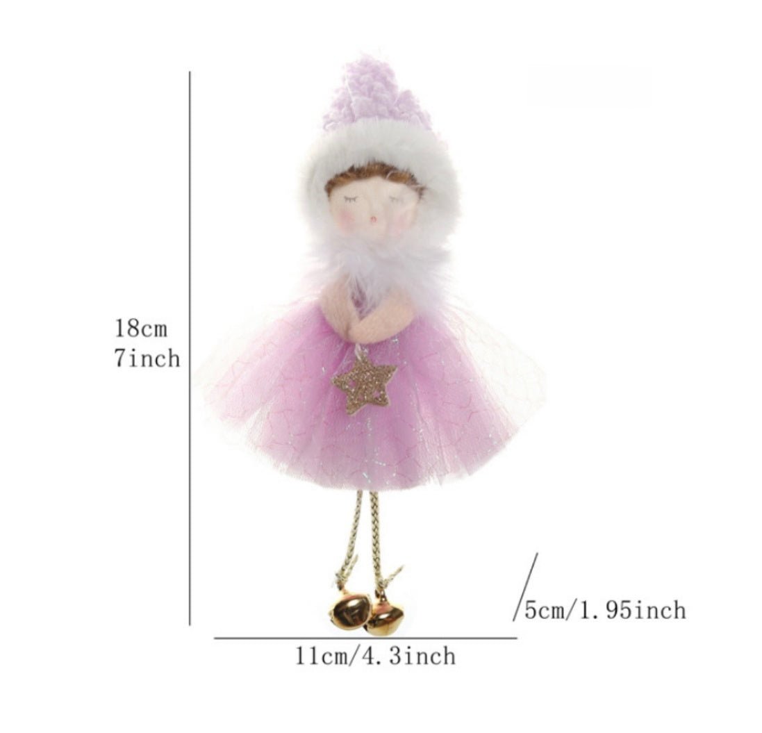 Purple Tulle Angel: Exquisite Handcrafted Ornament for Christmas, Valentine's, and Birthday Surprises, Handmade Fairy. - Simplidecor