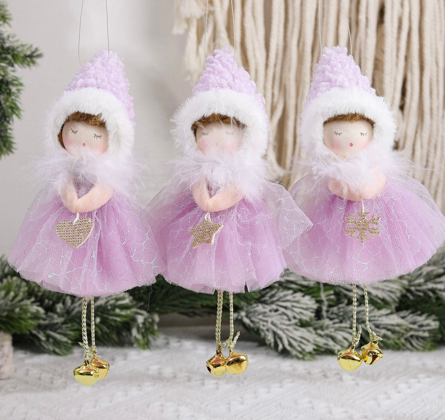 Purple Tulle Angel: Exquisite Handcrafted Ornament for Christmas, Valentine's, and Birthday Surprises, Handmade Fairy. - Simplidecor